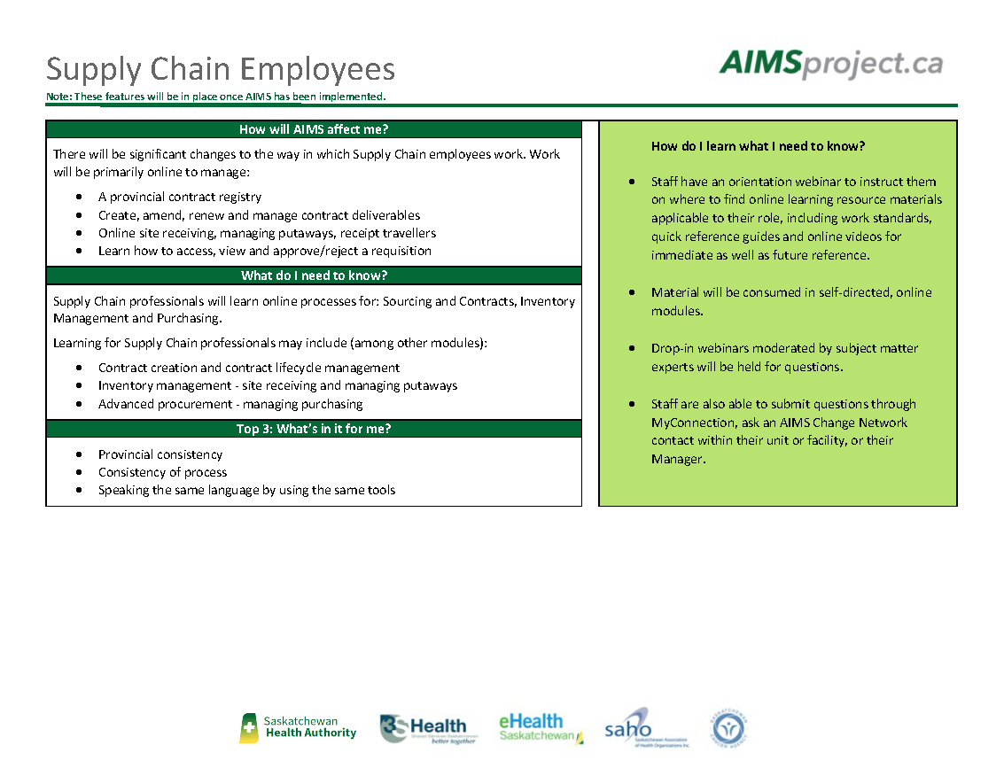 AIMS Learning - Supply Chain Employees